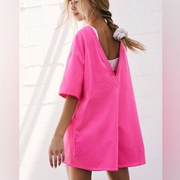 Free People FP movement hot shot romper Pink NWOT rare* - Picture 2 of 3